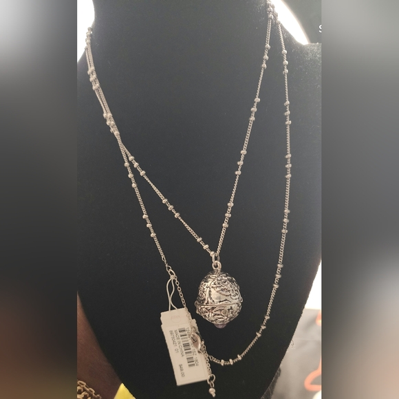 J. Jill's silver etched egg necklace - Picture 2 of 8